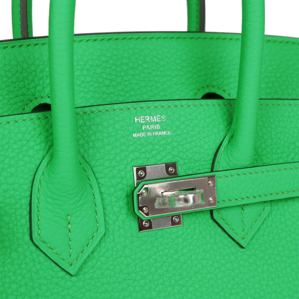 Luxury Hermes Birkin 25 Vert Comics Togo Palladium Hardware