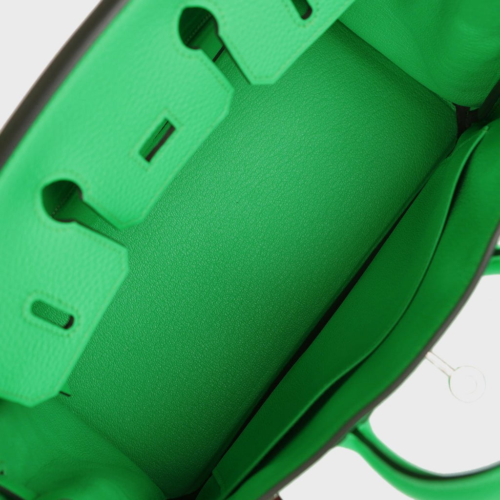 Luxury Hermes Birkin 25 Vert Comics Togo Palladium Hardware