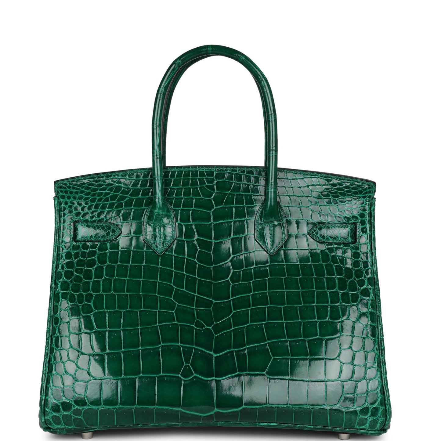 Top Quality Luxury Hermes Birkin 30 Emerald Shiny Niloticus Crocodile Palladium Hardware