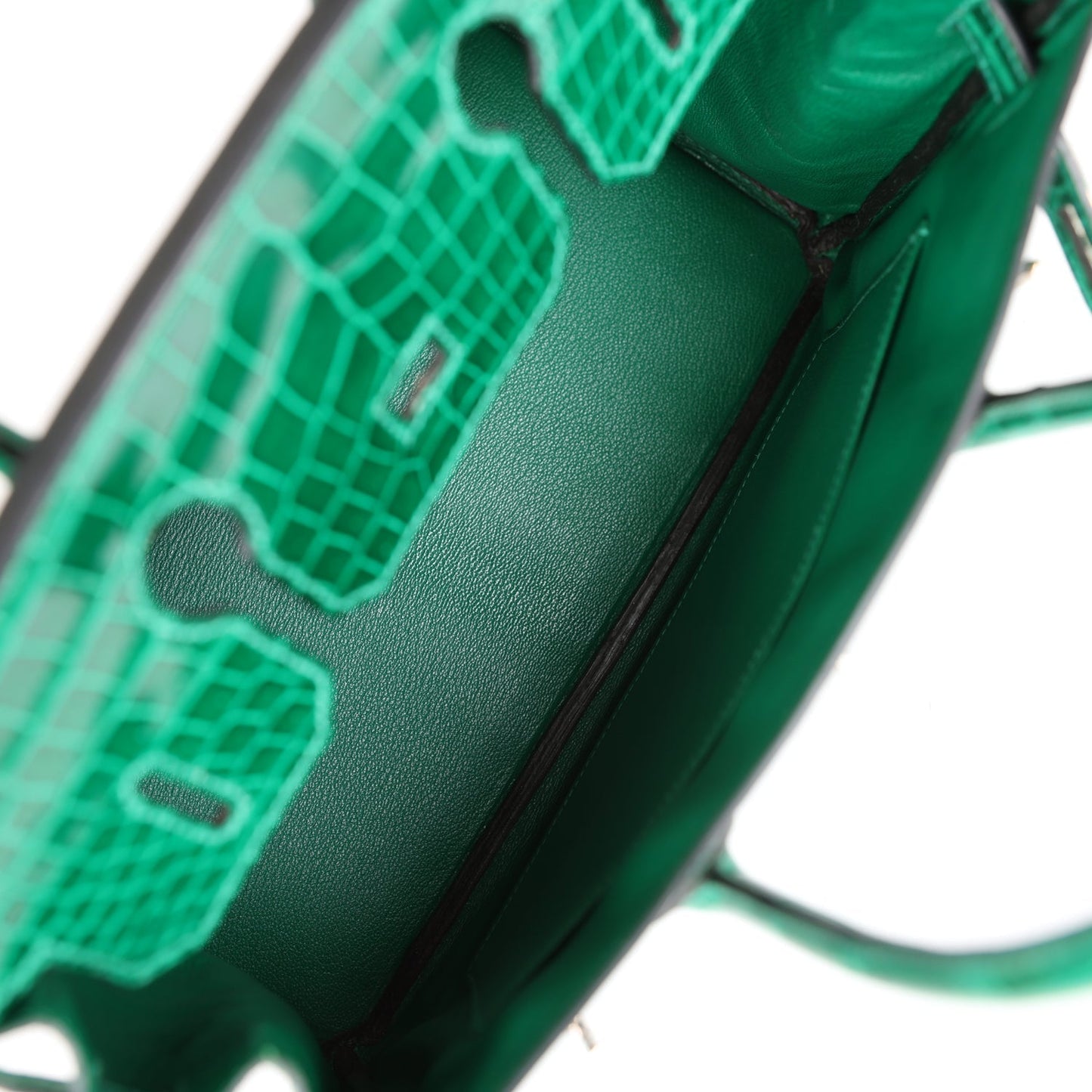 Top Quality Luxury Hermes Birkin 30 Emerald Shiny Niloticus Crocodile Palladium Hardware