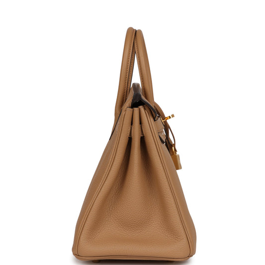 Luxury Hermes Birkin 25 Chai Togo Gold Hardware