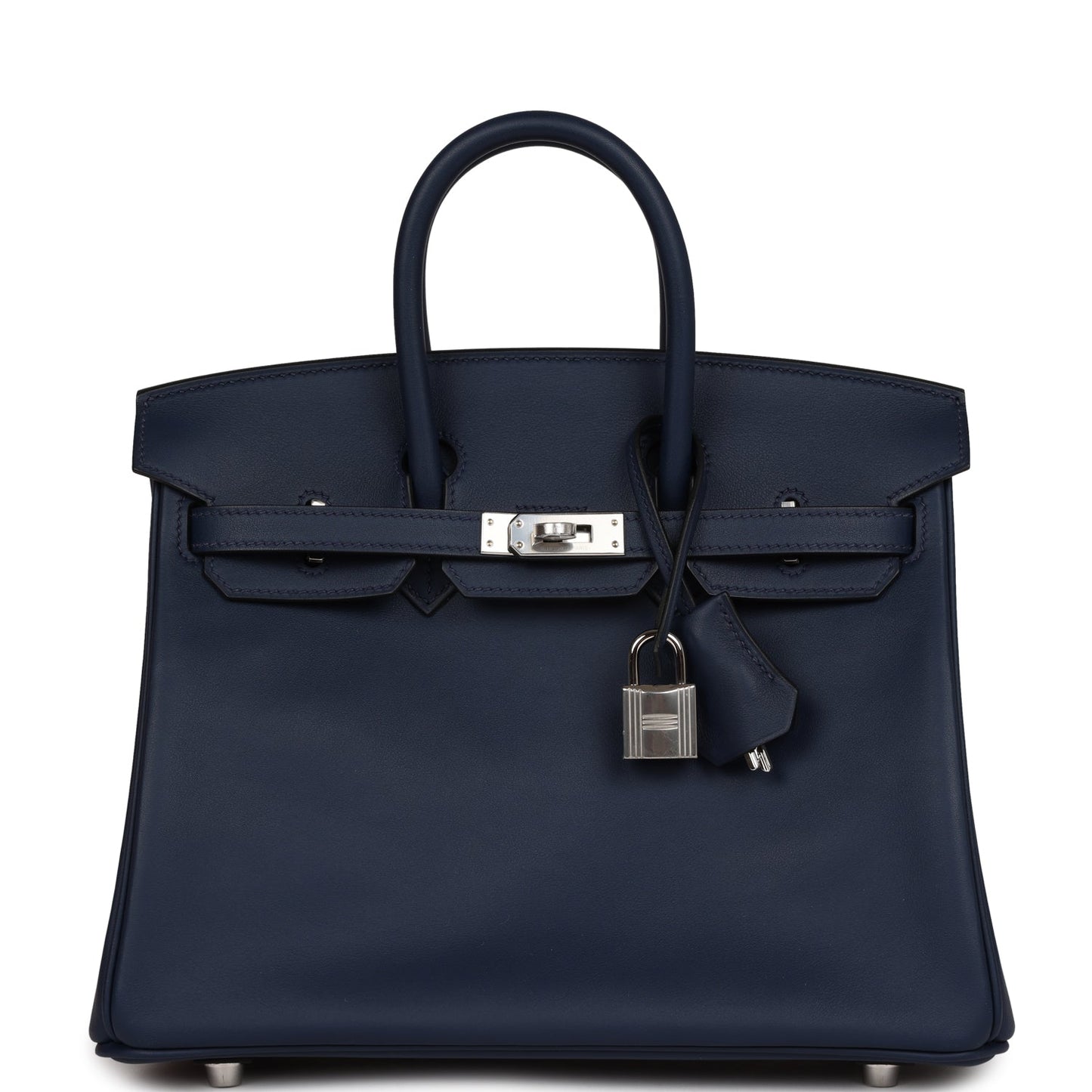 Luxury Hermes Birkin 25 Bleu Navy Swift Palladium Hardware