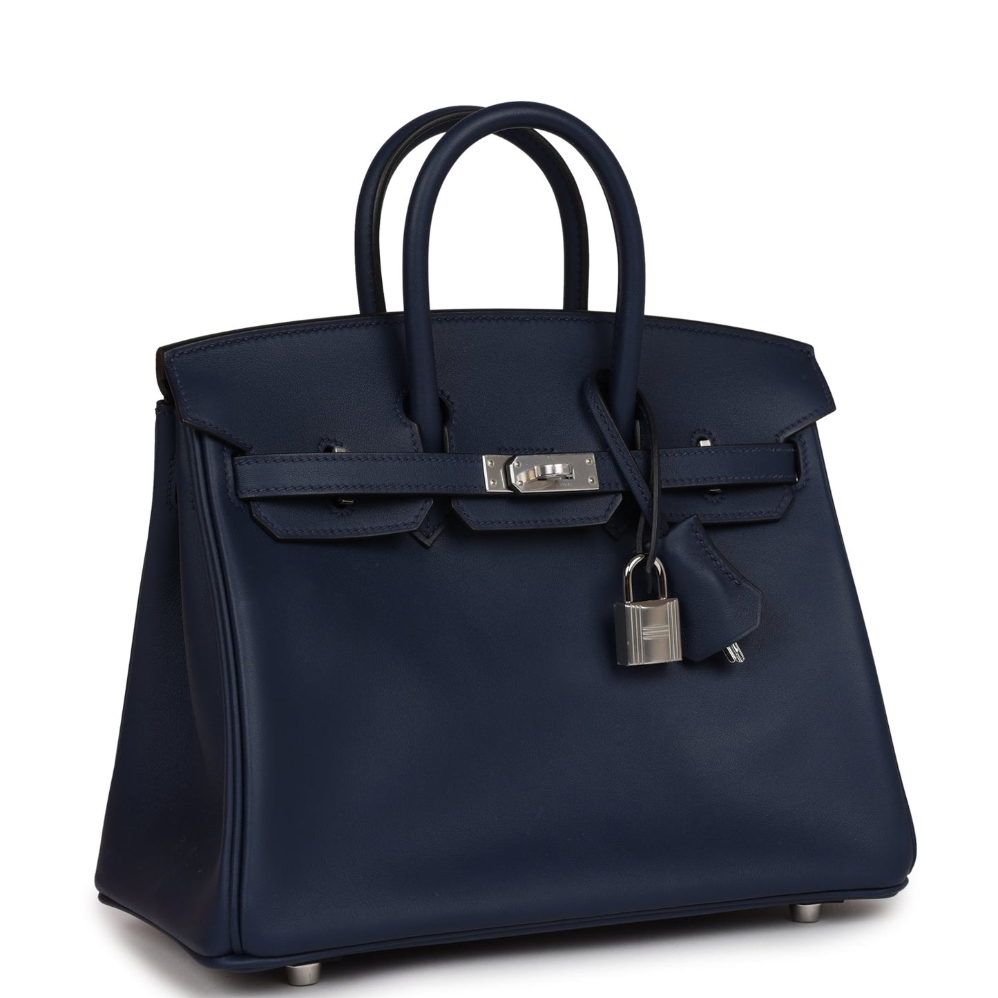 Luxury Hermes Birkin 25 Bleu Navy Swift Palladium Hardware