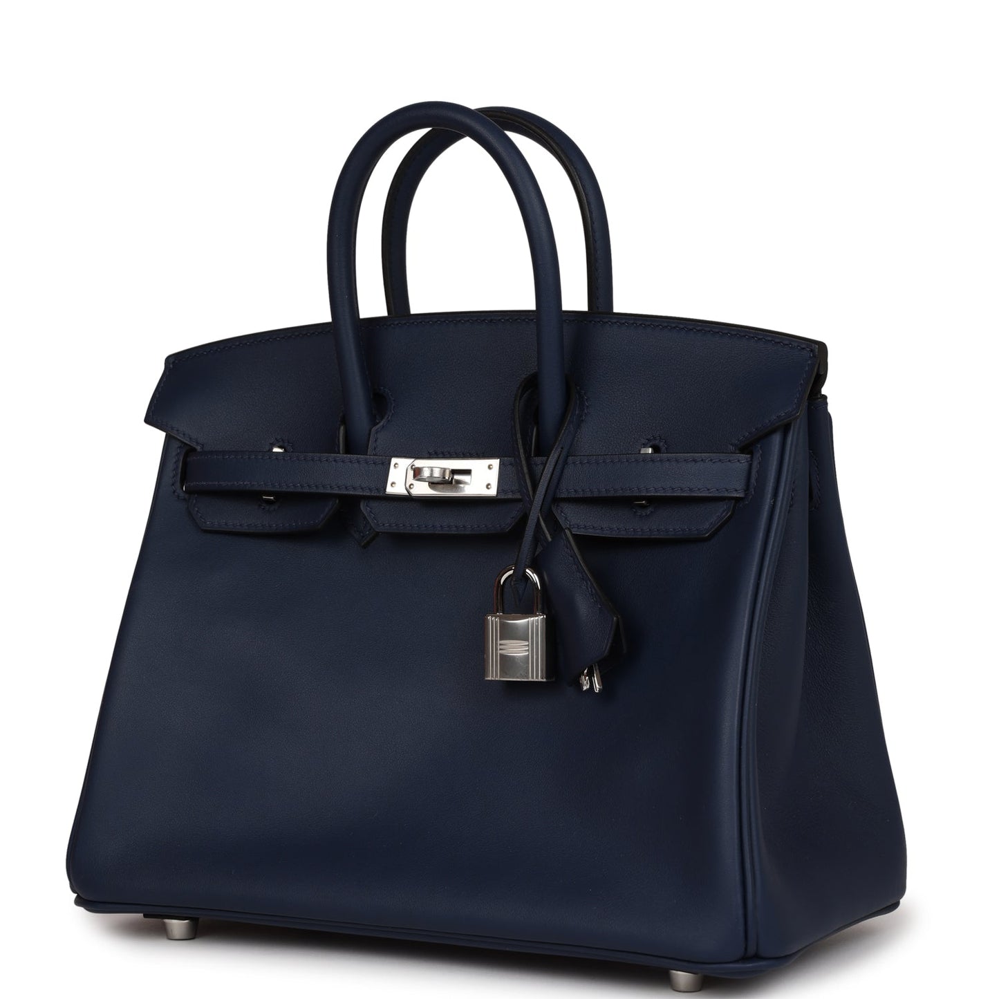 Luxury Hermes Birkin 25 Bleu Navy Swift Palladium Hardware