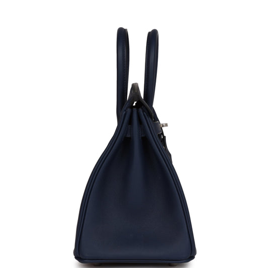 Luxury Hermes Birkin 25 Bleu Navy Swift Palladium Hardware