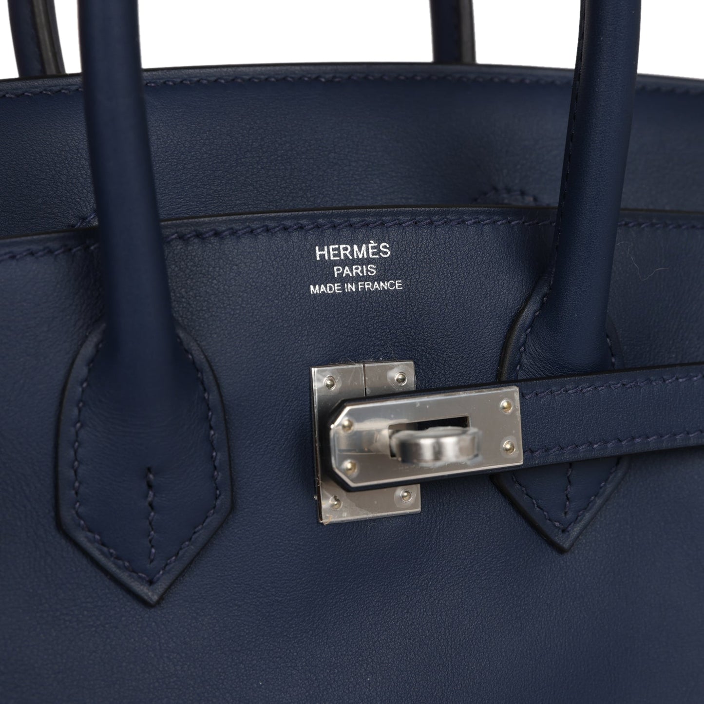 Luxury Hermes Birkin 25 Bleu Navy Swift Palladium Hardware