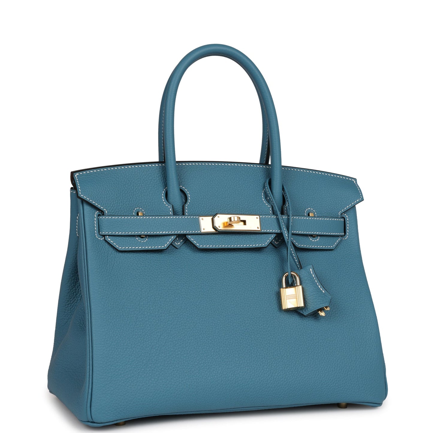 Luxury Hermes Birkin 30 Blue Jean Togo Gold Hardware