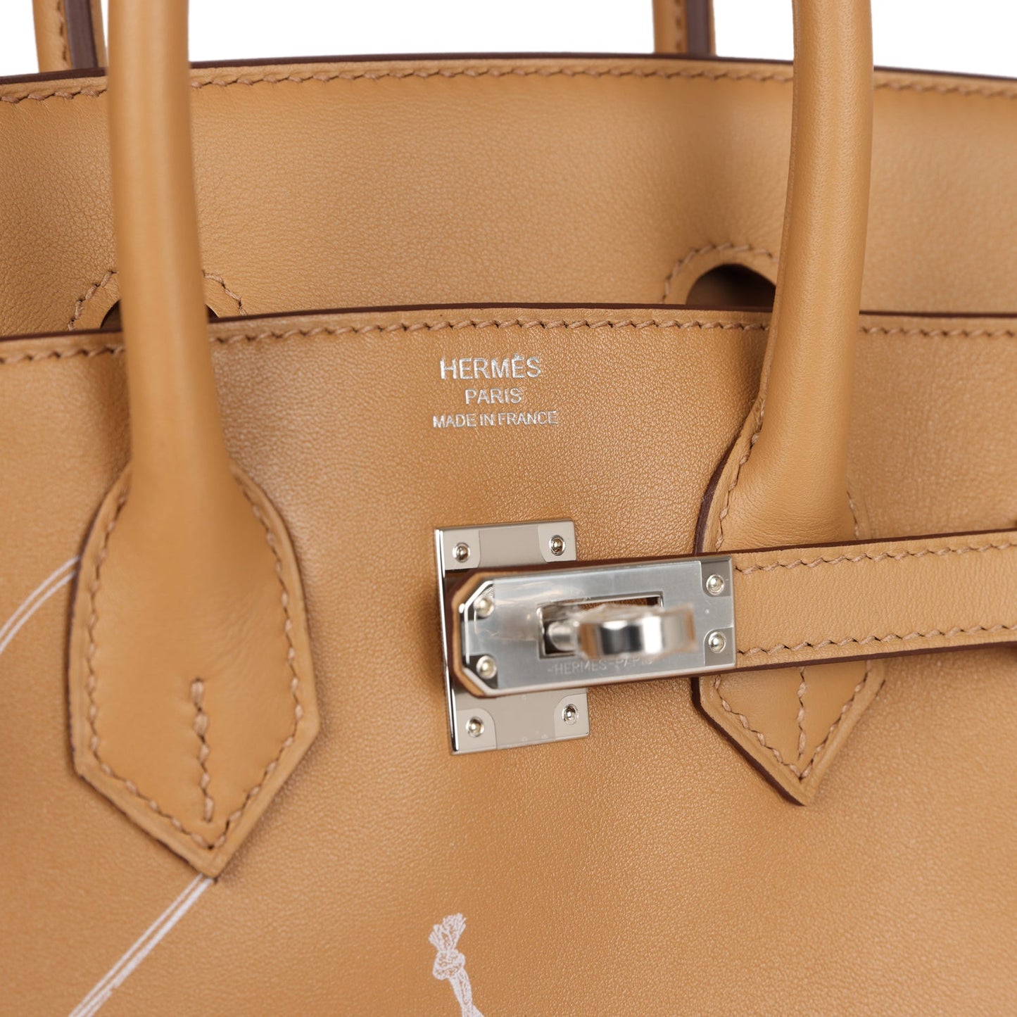 Luxury Hermes Birkin 25 In & Out Biscuit Swift Palladium Hardware
