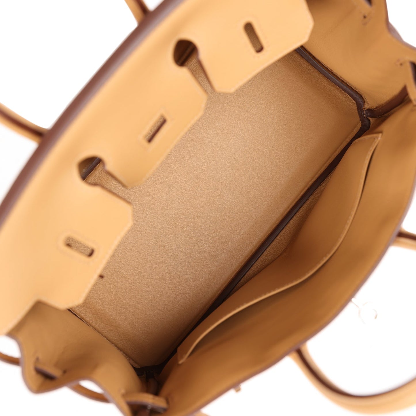 Luxury Hermes Birkin 25 In & Out Biscuit Swift Palladium Hardware