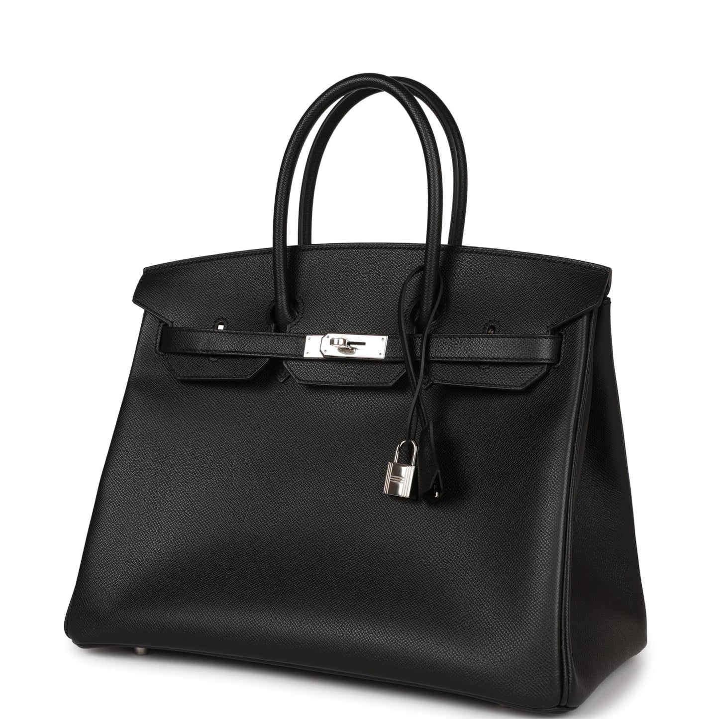 Luxury Hermes Birkin 35 Black Epsom Palladium Hardware