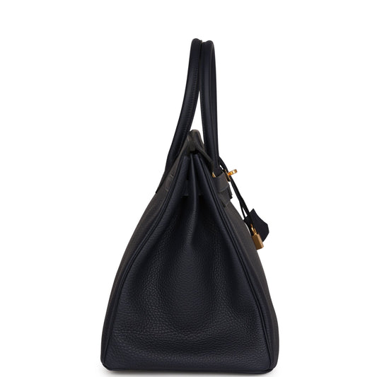 Luxury Hermes Birkin 35 Bleu Nuit Togo Gold Hardware