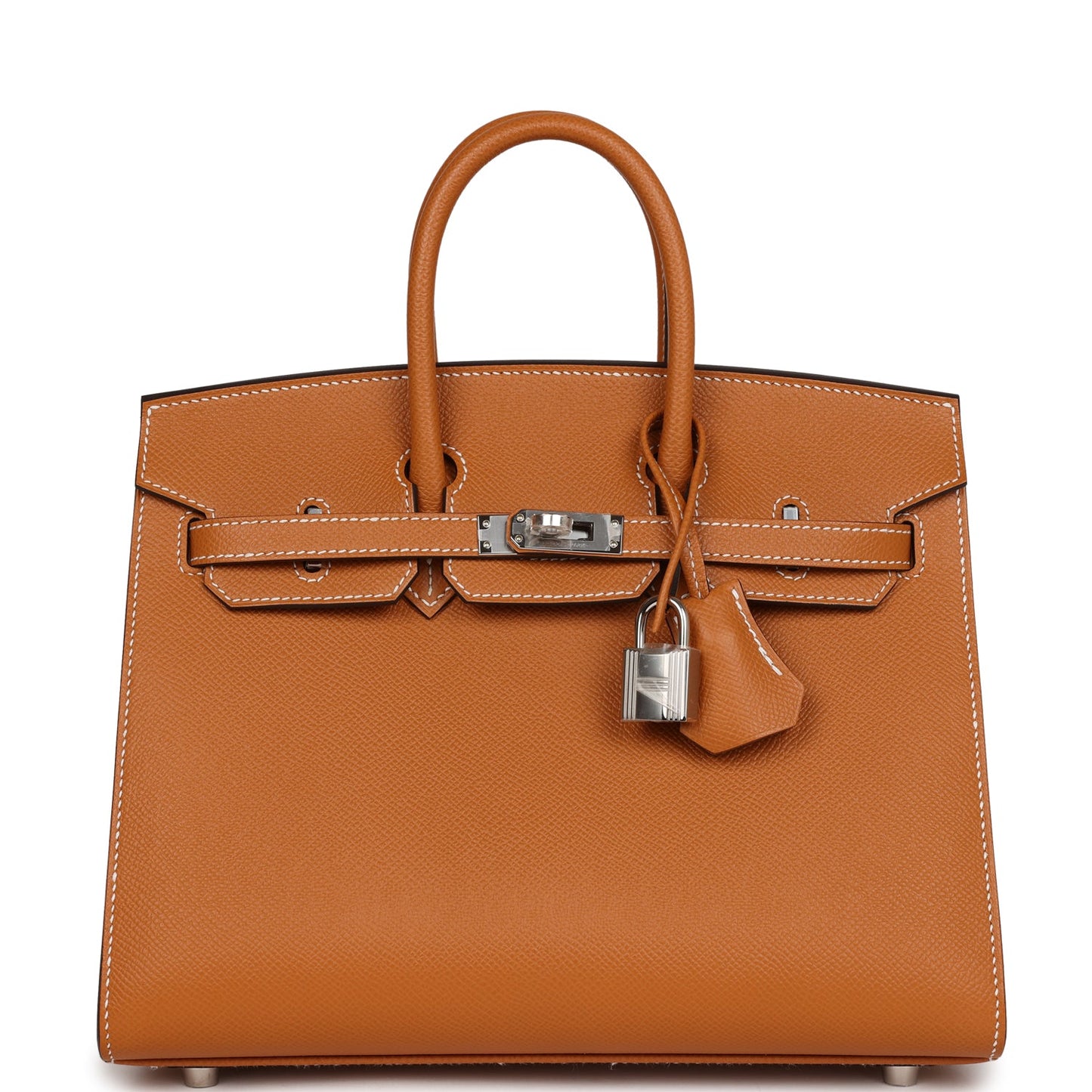Luxury Hermes Birkin Sellier 25 Toffee Epsom Palladium Hardware
