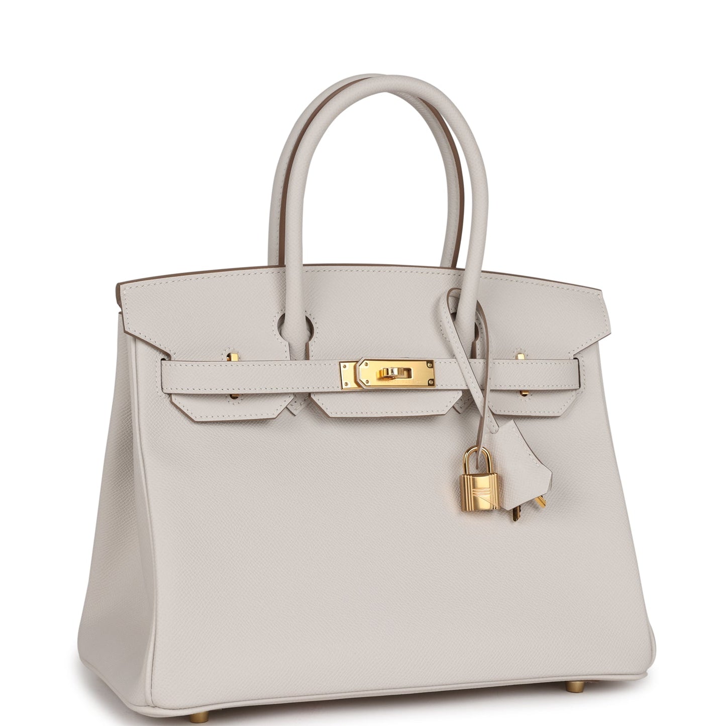 Luxury Hermes Birkin 30 Gris Pale Epsom Gold Hardware