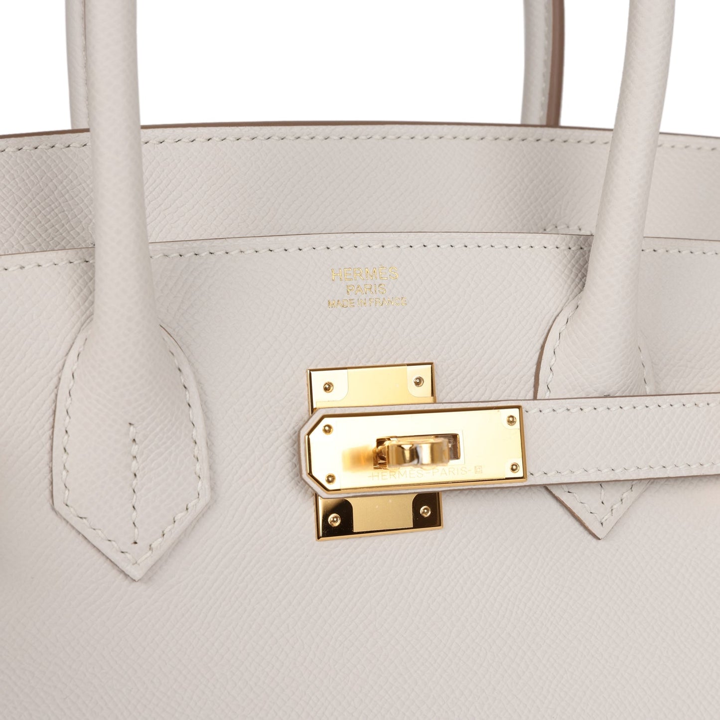 Luxury Hermes Birkin 30 Gris Pale Epsom Gold Hardware