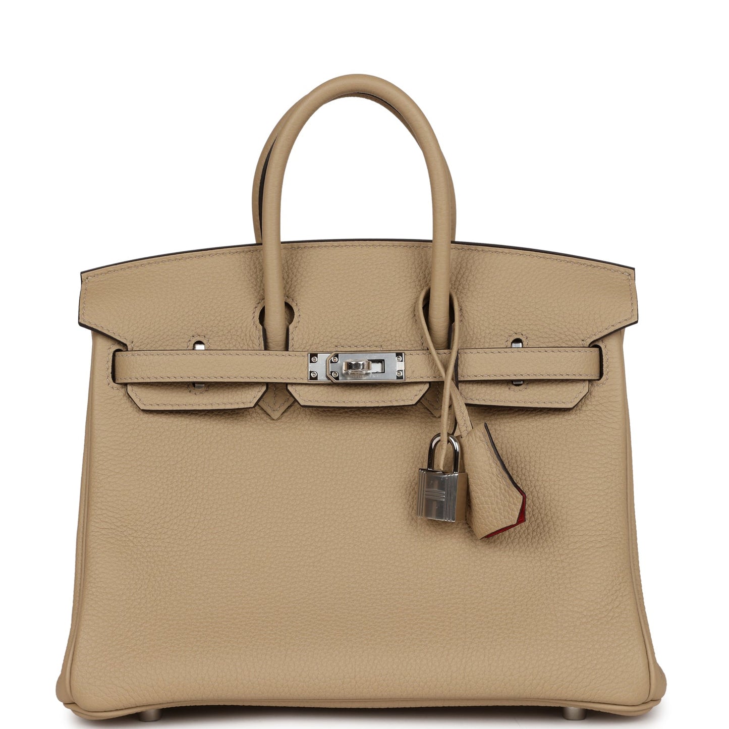 Luxury Hermes Birkin 25 Trench Verso Togo Palladium Hardware