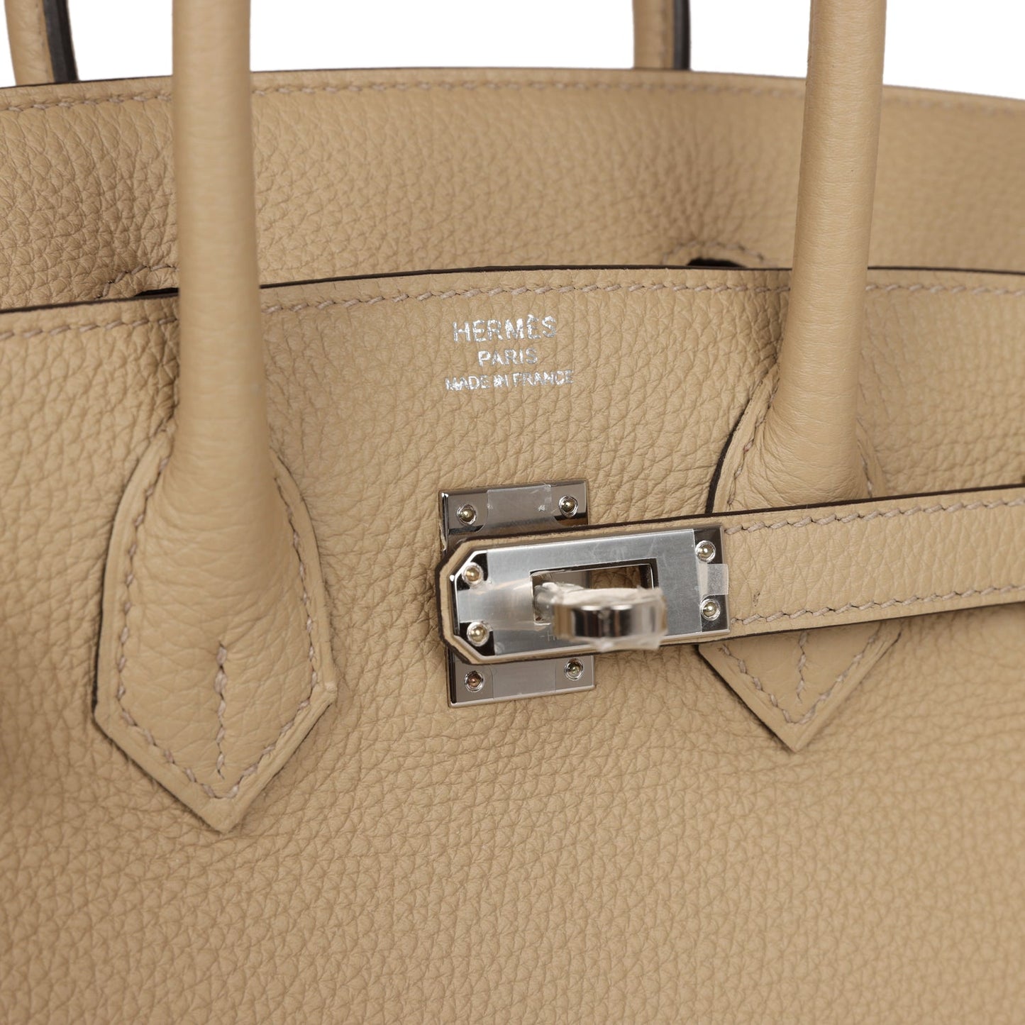 Luxury Hermes Birkin 25 Trench Verso Togo Palladium Hardware