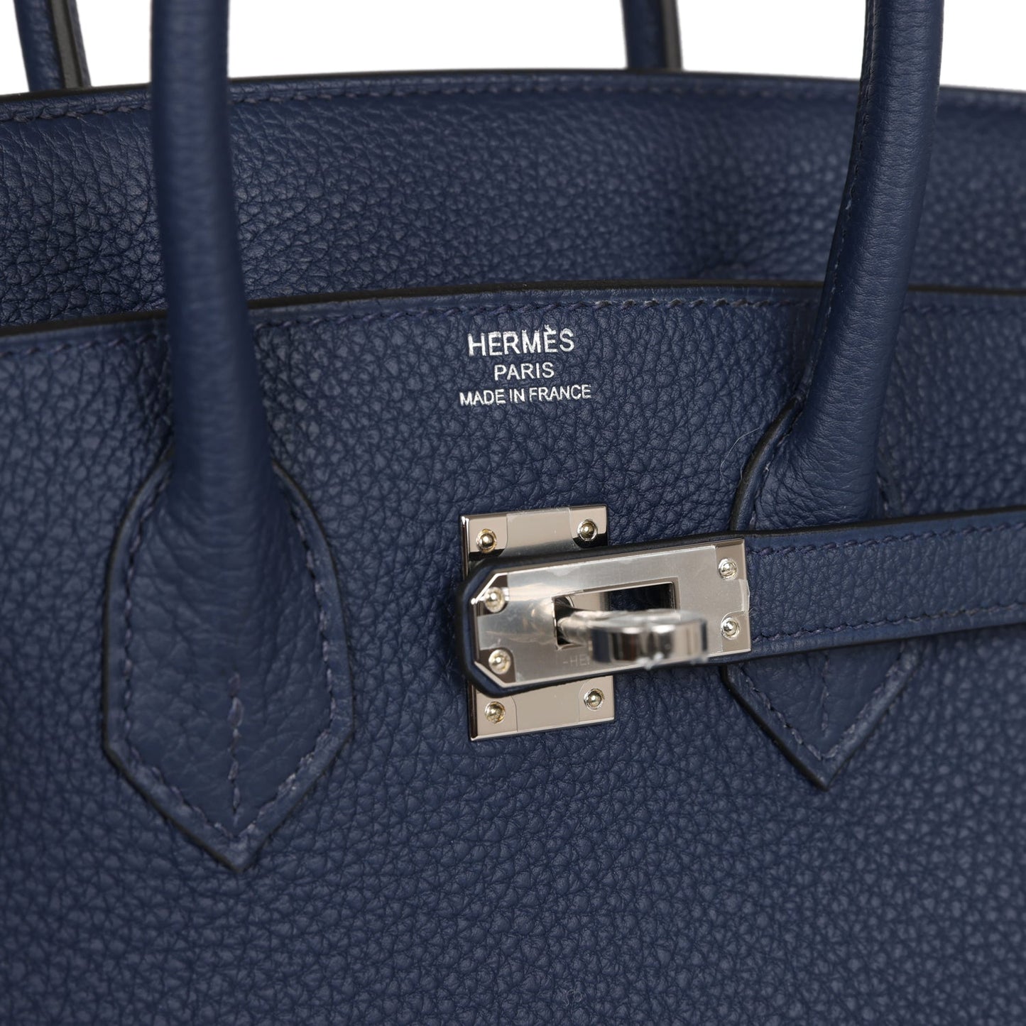 Luxury Hermes Birkin 25 Bleu Navy Togo Palladium Hardware