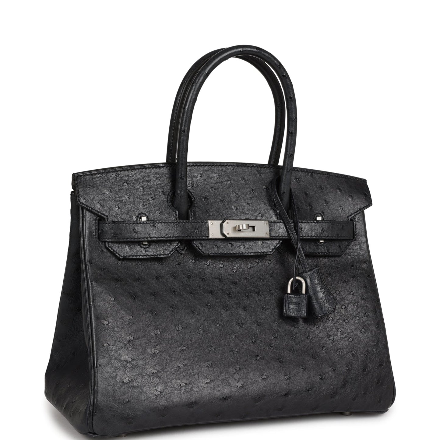 Top Quality Luxury Hermes Special Order (HSS) Birkin 30 Black Verso Ostrich Brushed Palladium Hardware
