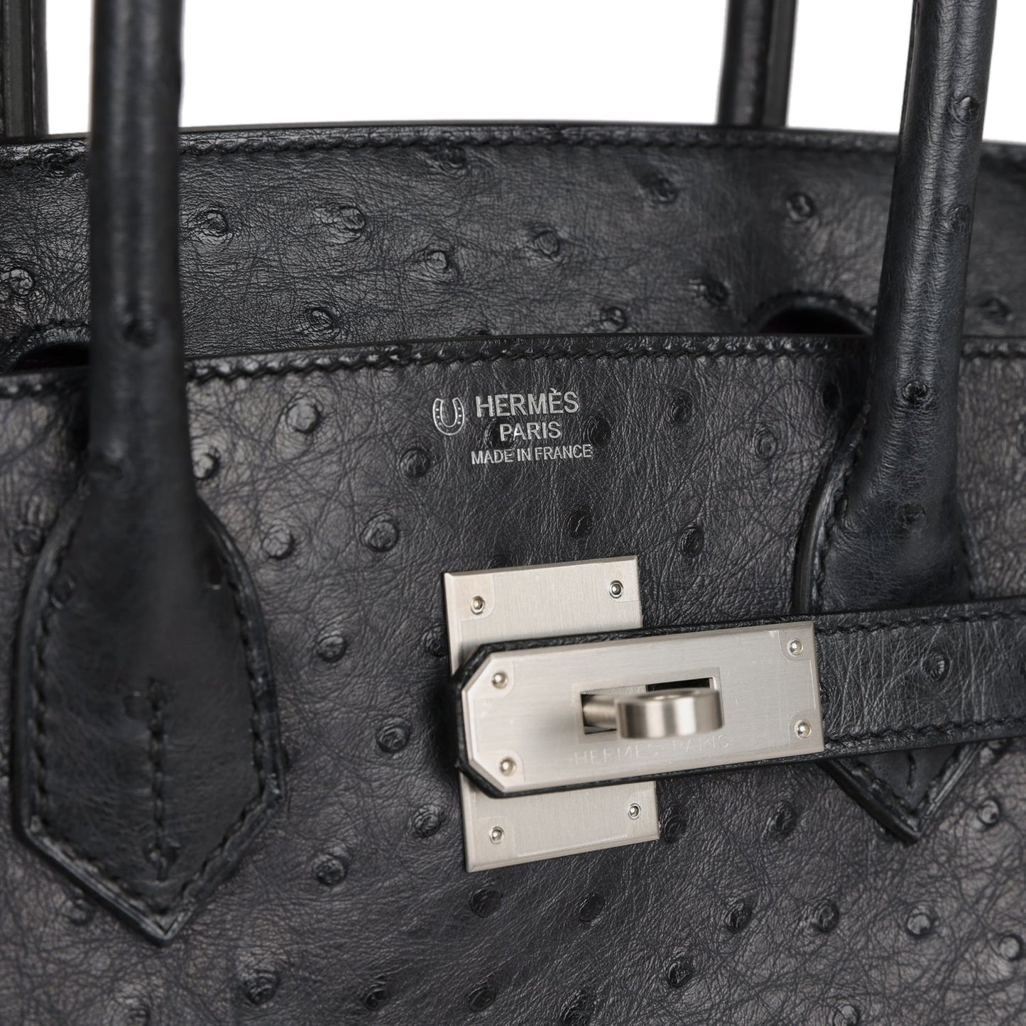 Top Quality Luxury Hermes Special Order (HSS) Birkin 30 Black Verso Ostrich Brushed Palladium Hardware