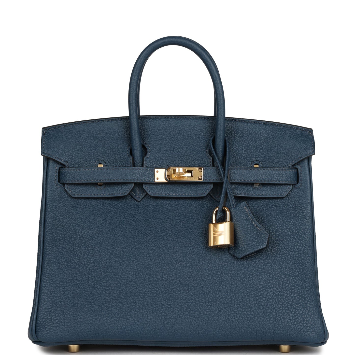 Luxury Hermes Birkin 25 Bleu De Prusse Togo Gold Hardware