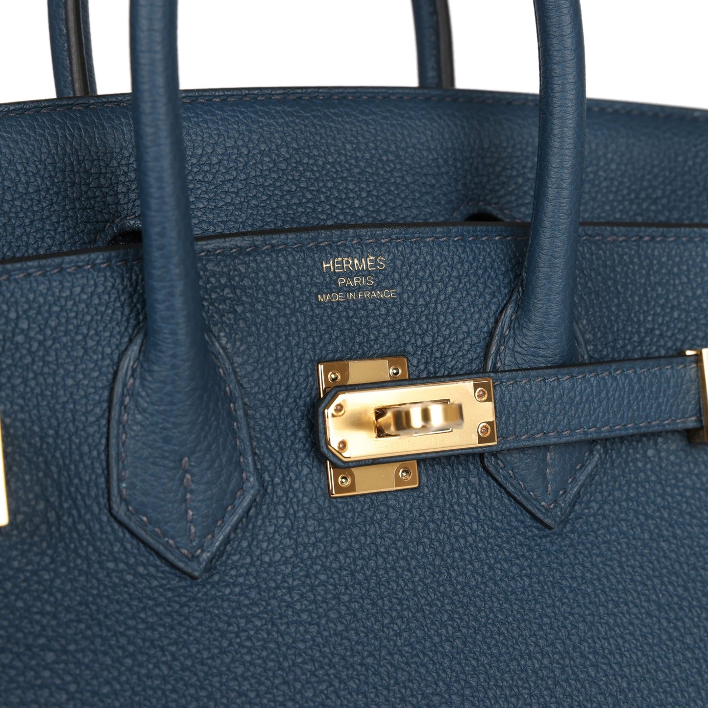 Luxury Hermes Birkin 25 Bleu De Prusse Togo Gold Hardware
