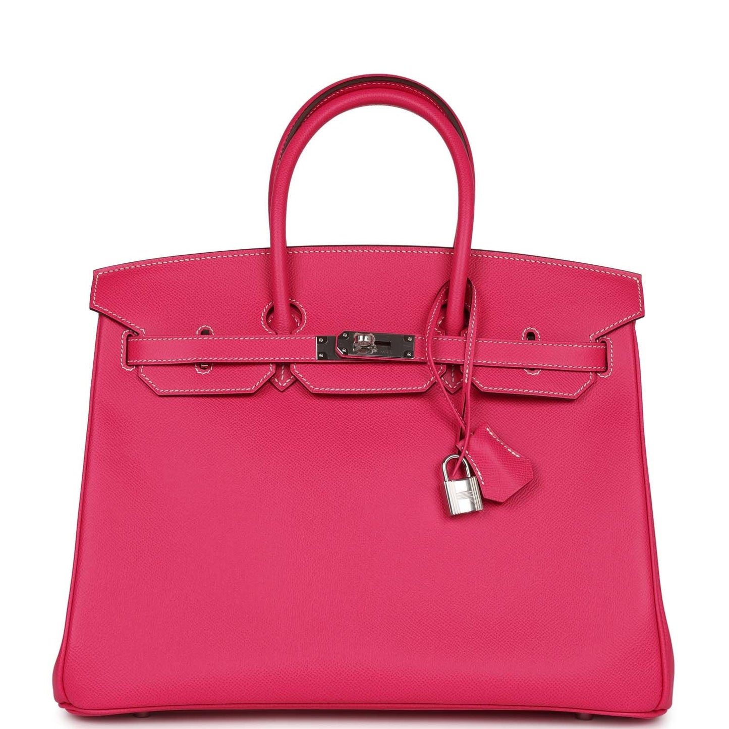 Luxury Hermes Birkin 35 Rose Tyrien Epsom Palladium Hardware