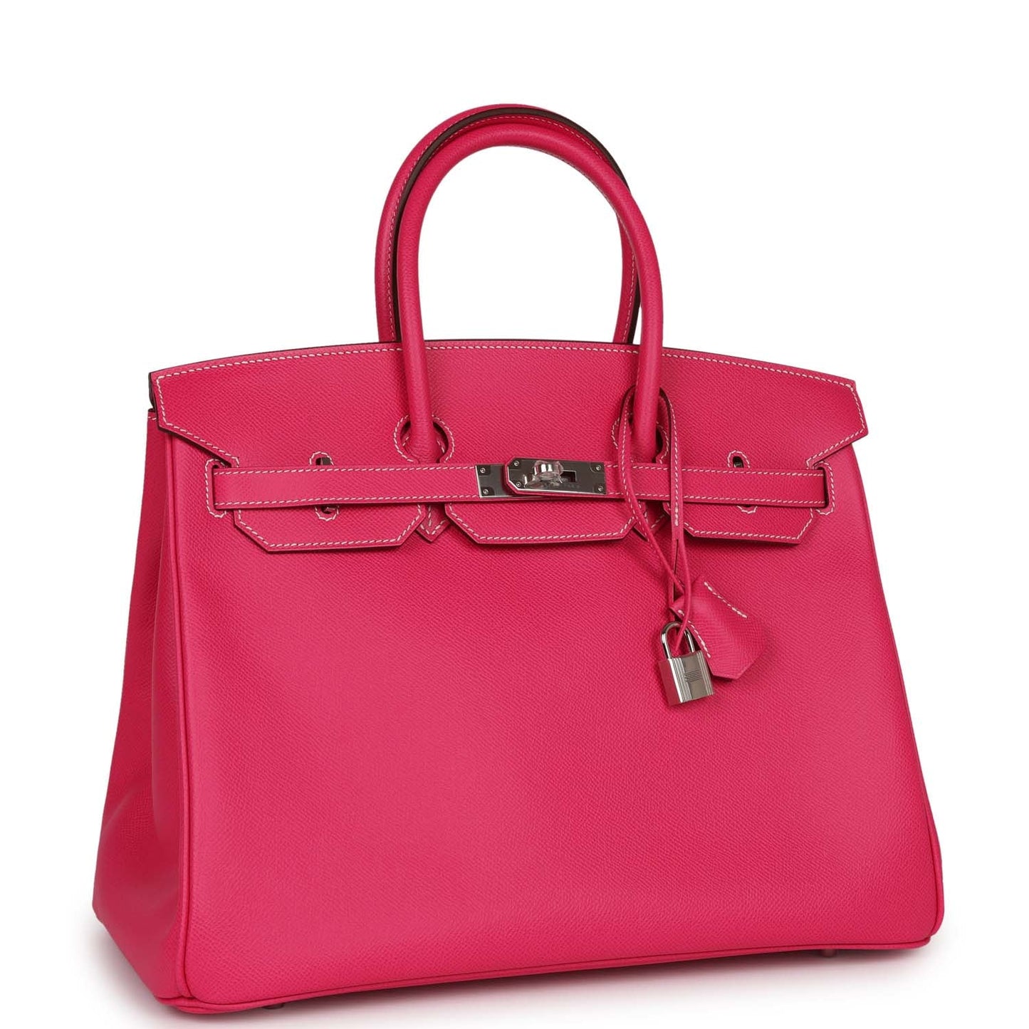 Luxury Hermes Birkin 35 Rose Tyrien Epsom Palladium Hardware