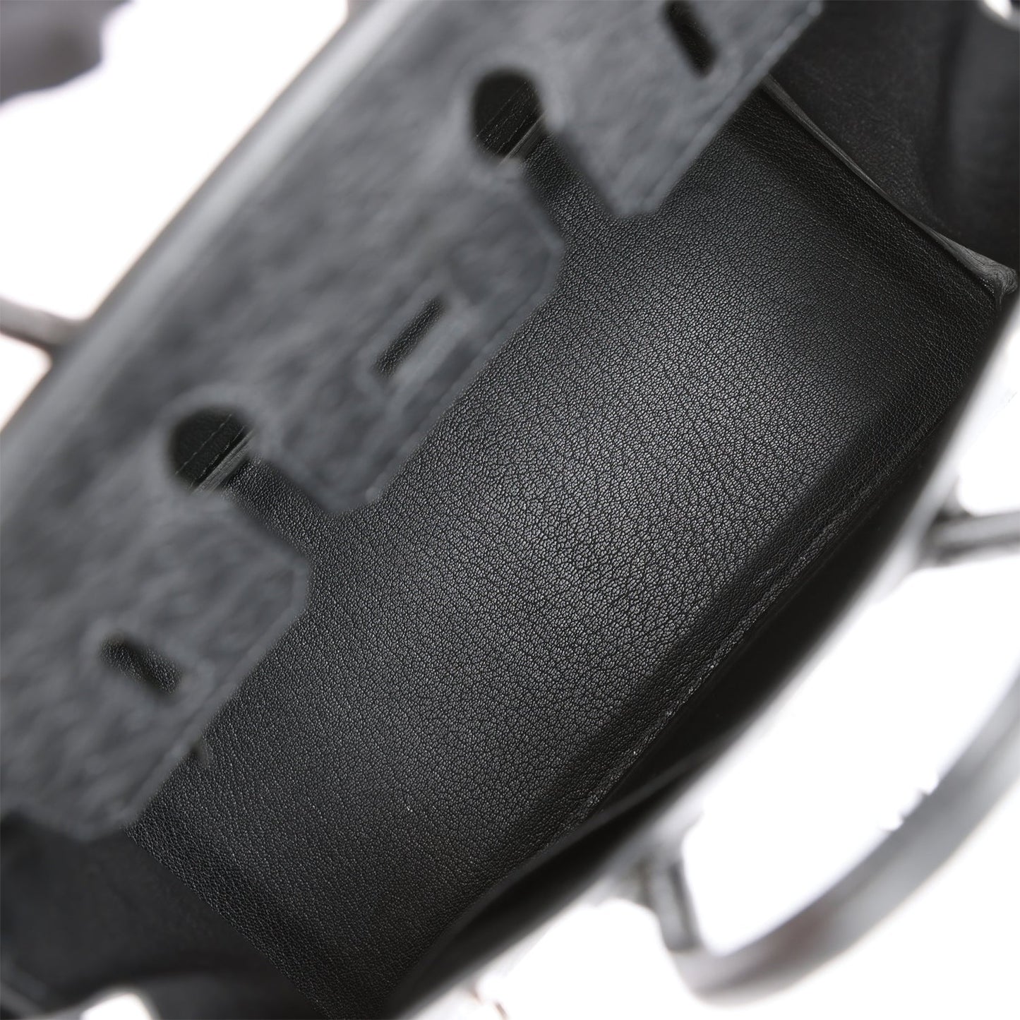 Luxury Hermes Birkin 25 Black Ostrich Palladium Hardware