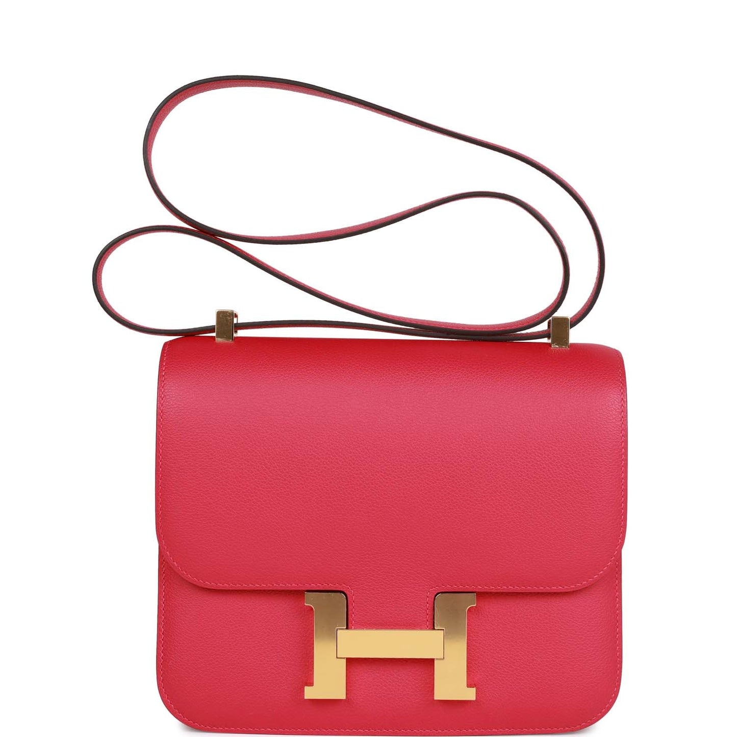 Luxury Hermes Constance 24 Framboise Evercolor Gold Hardware