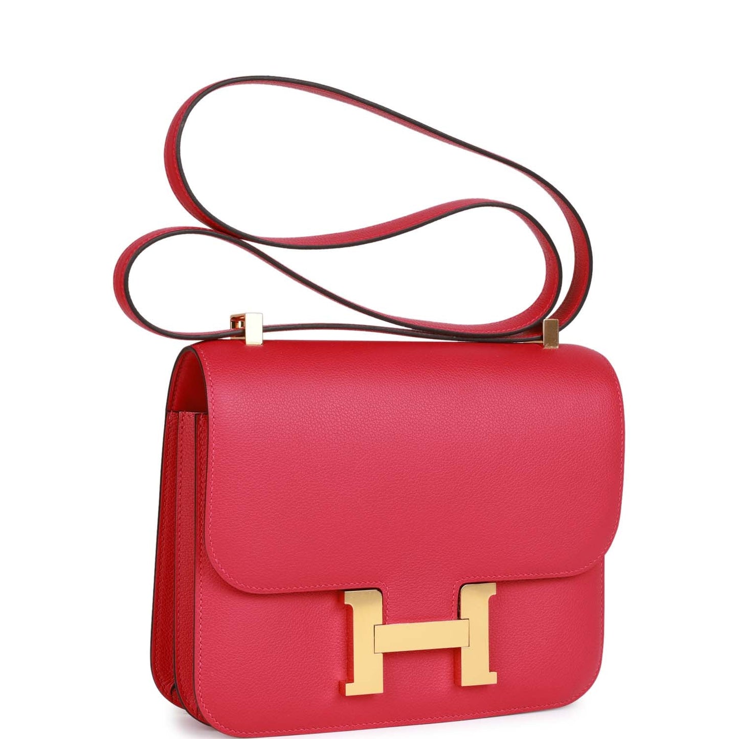 Luxury Hermes Constance 24 Framboise Evercolor Gold Hardware