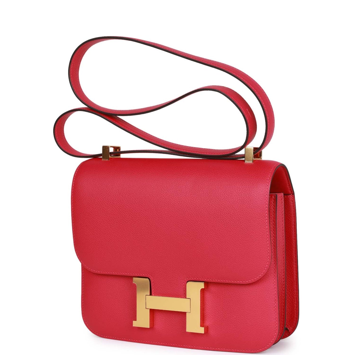 Luxury Hermes Constance 24 Framboise Evercolor Gold Hardware