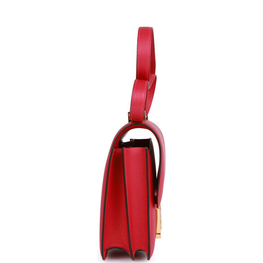 Luxury Hermes Constance 24 Framboise Evercolor Gold Hardware