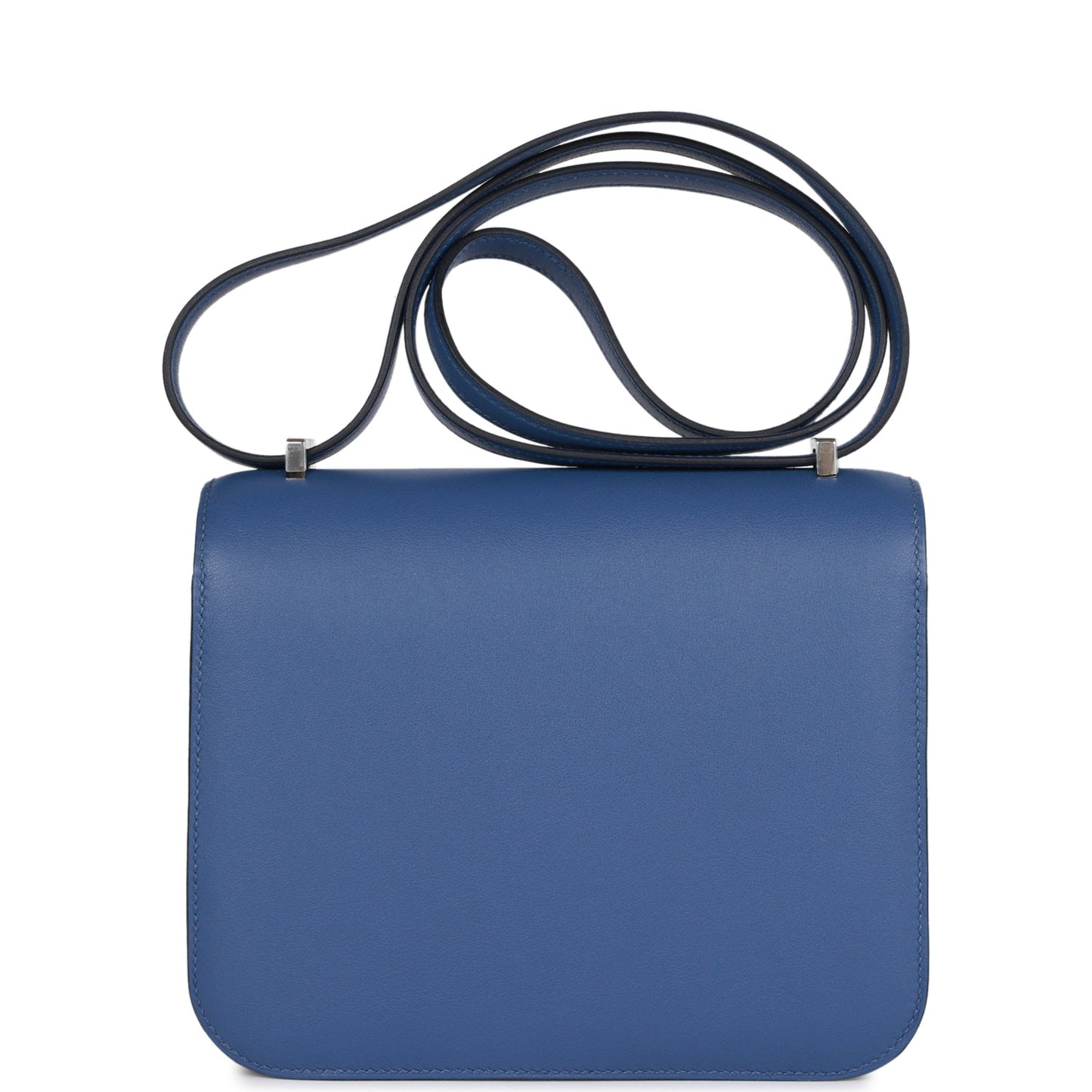 Luxury Hermes Constance 18 Bleu Brighton Verso Evercolor Palladium Hardware