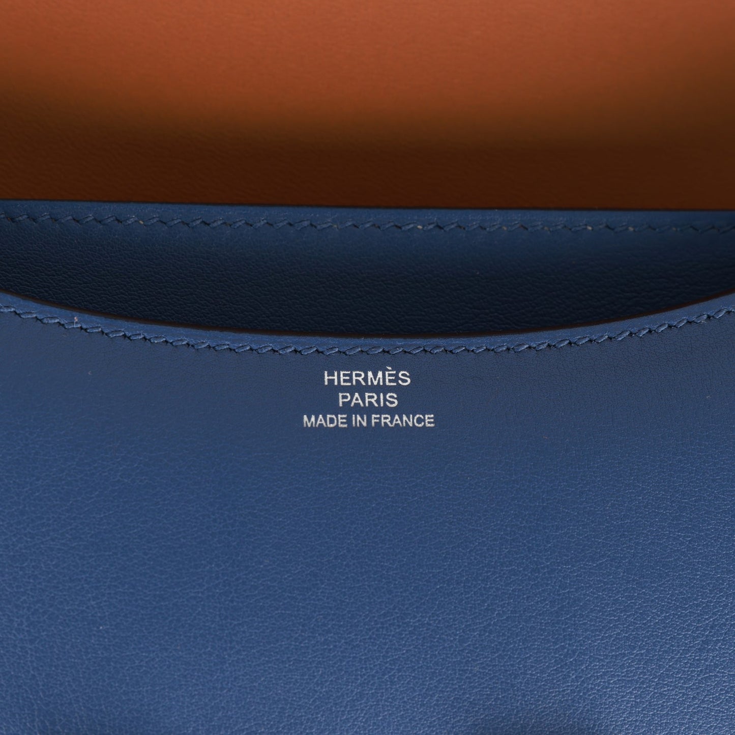 Luxury Hermes Constance 18 Bleu Brighton Verso Evercolor Palladium Hardware