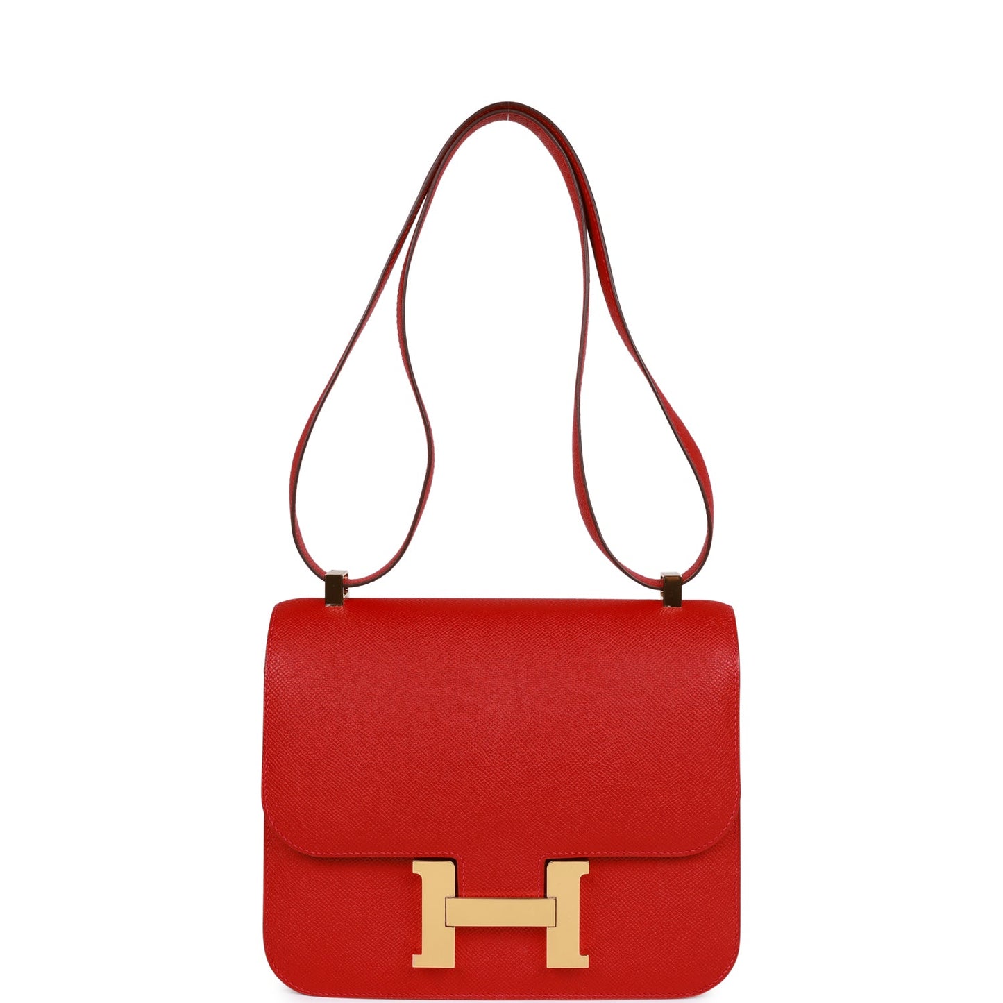 Luxury Hermes Constance 24 Rouge Casaque Epsom Gold Hardware