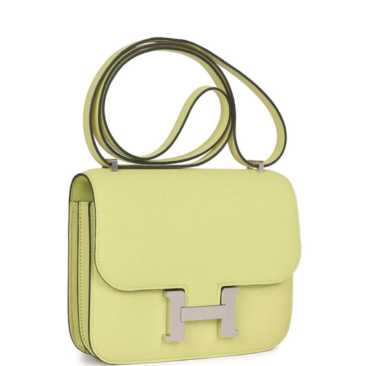 Luxury Hermes Constance 18 Jaune Bourgeon Chevre Palladium Hardware