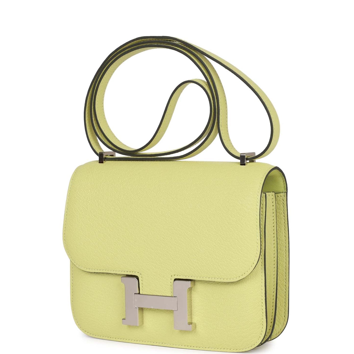 Luxury Hermes Constance 18 Jaune Bourgeon Chevre Palladium Hardware