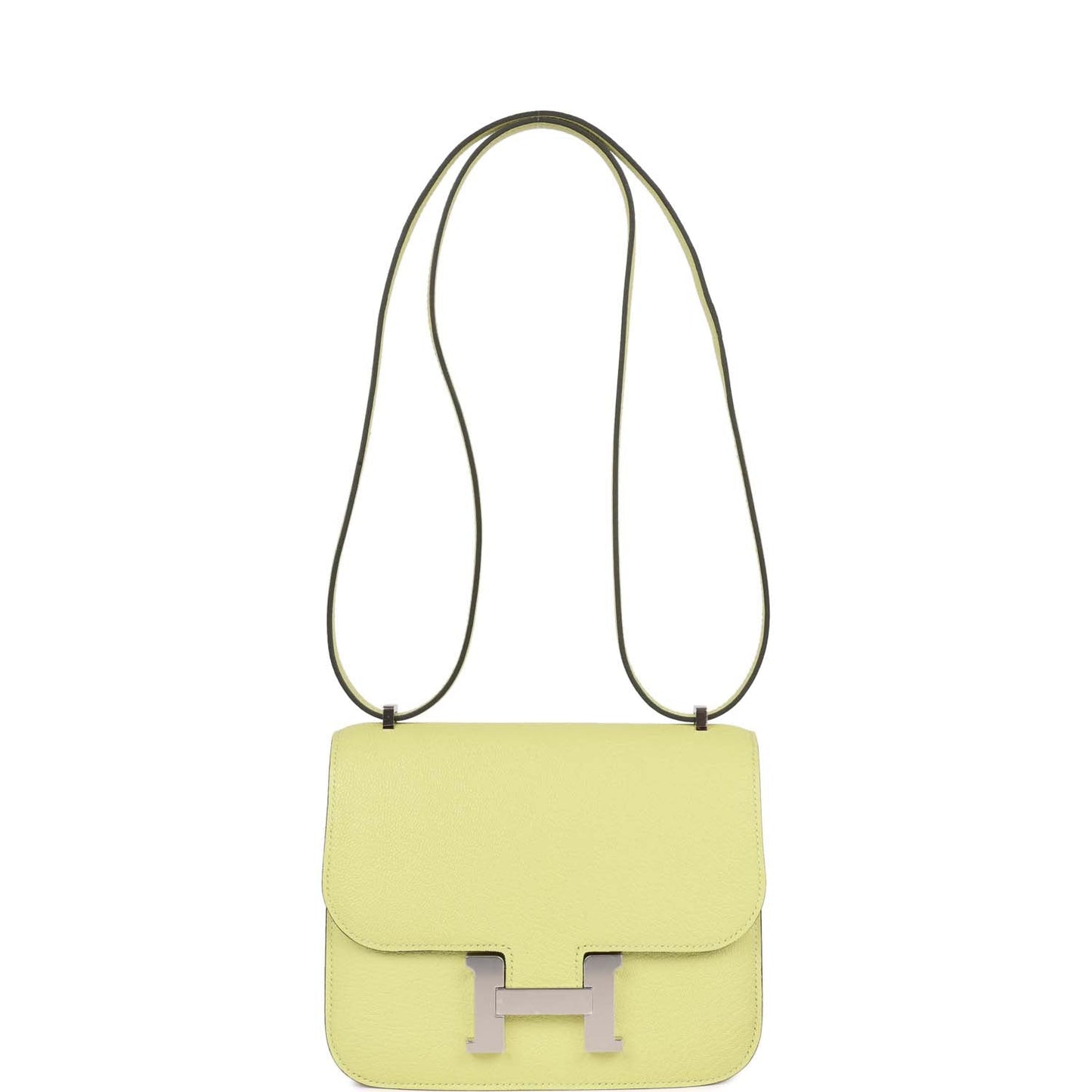 Luxury Hermes Constance 18 Jaune Bourgeon Chevre Palladium Hardware