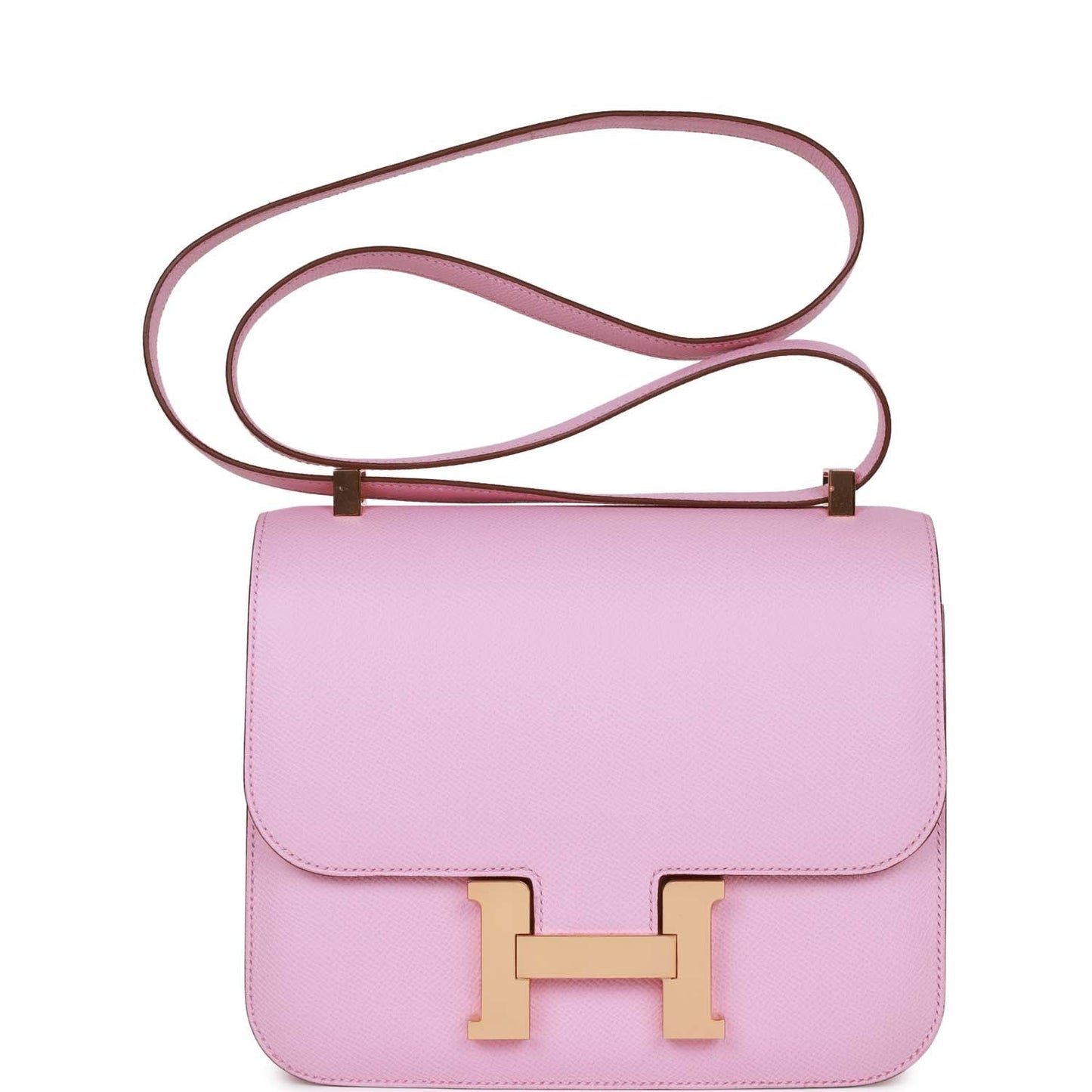 Luxury Hermes Constance 24 Mauve Sylvestre Epsom Rose Gold Hardware