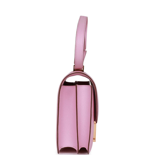Luxury Hermes Constance 24 Mauve Sylvestre Epsom Rose Gold Hardware