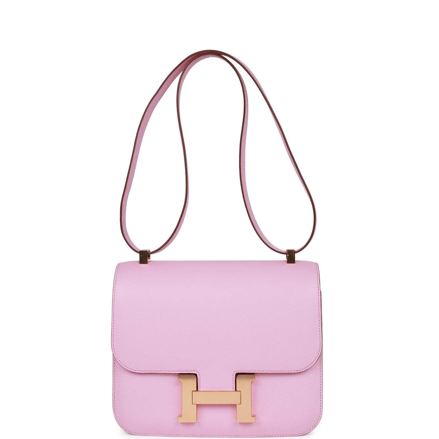 Luxury Hermes Constance 24 Mauve Sylvestre Epsom Rose Gold Hardware