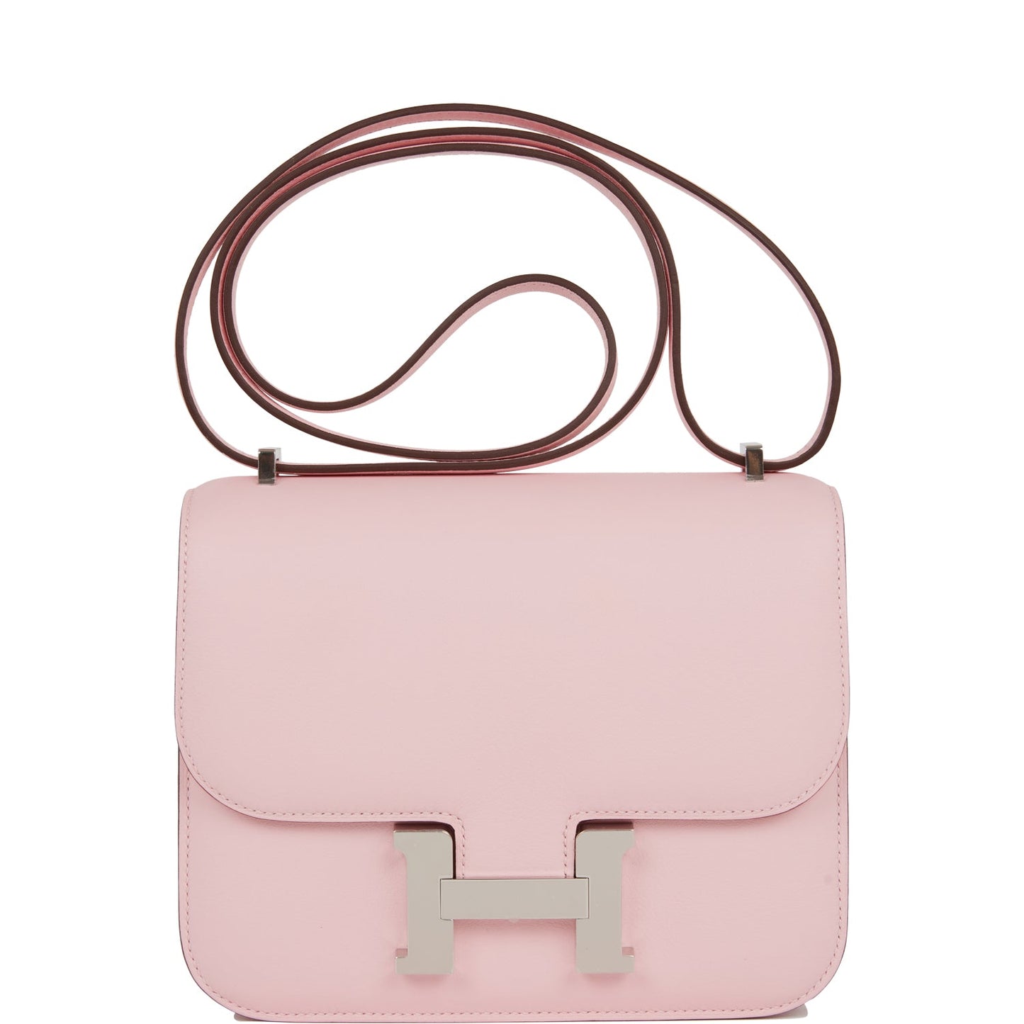 Luxury Hermes Constance 18 Rose Sakura Swift Palladium Hardware