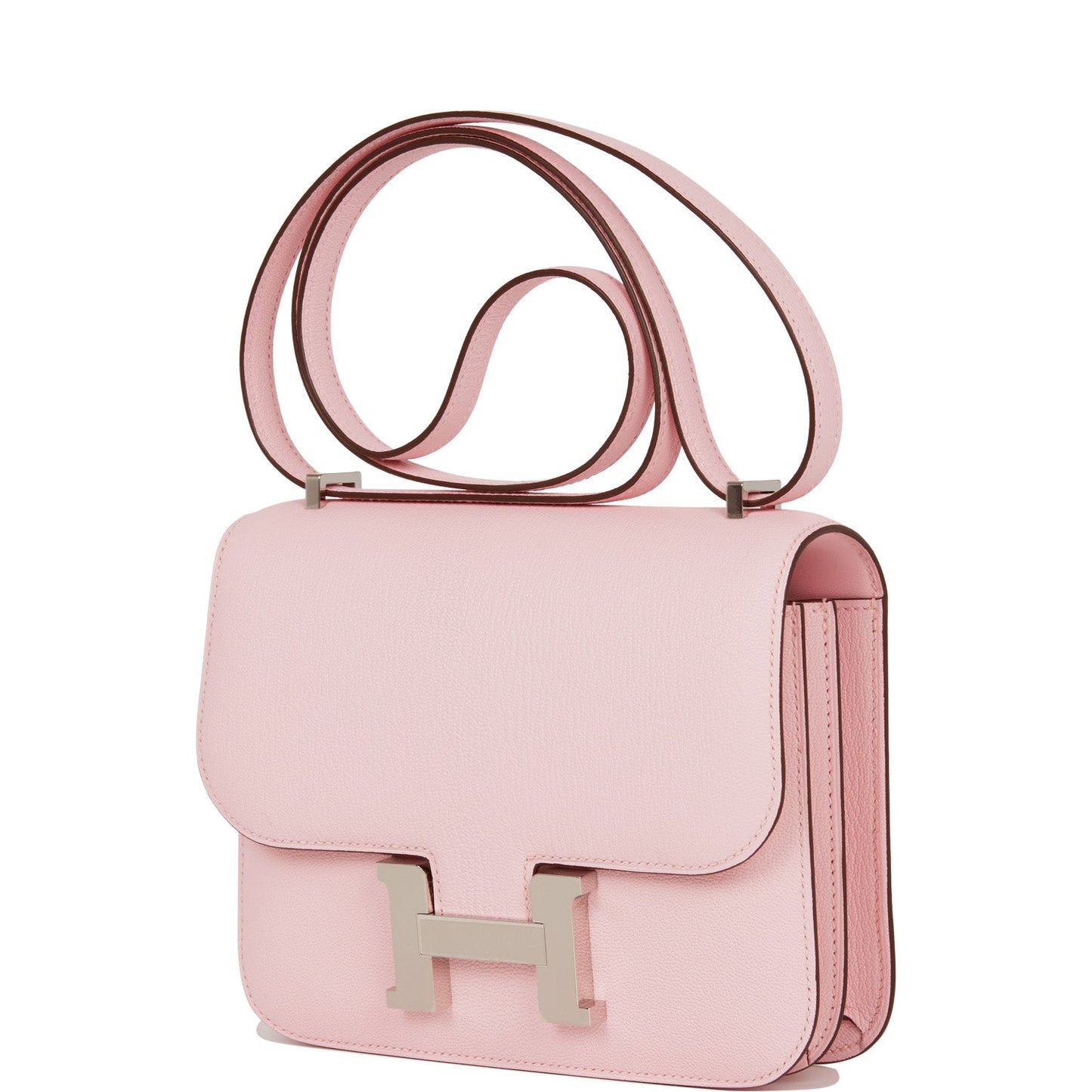 Luxury Hermes Constance 18 Rose Sakura Chevre Palladium Hardware