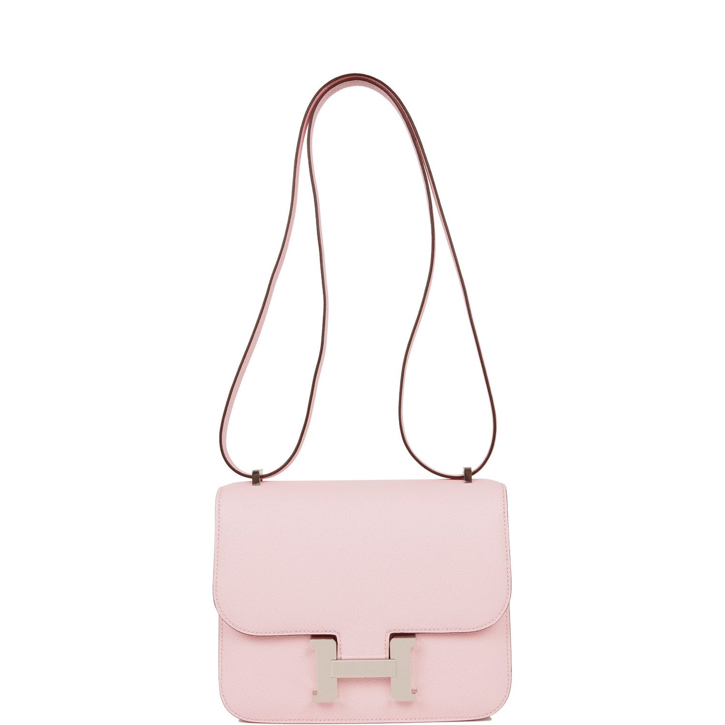 Luxury Hermes Constance 18 Rose Sakura Chevre Palladium Hardware