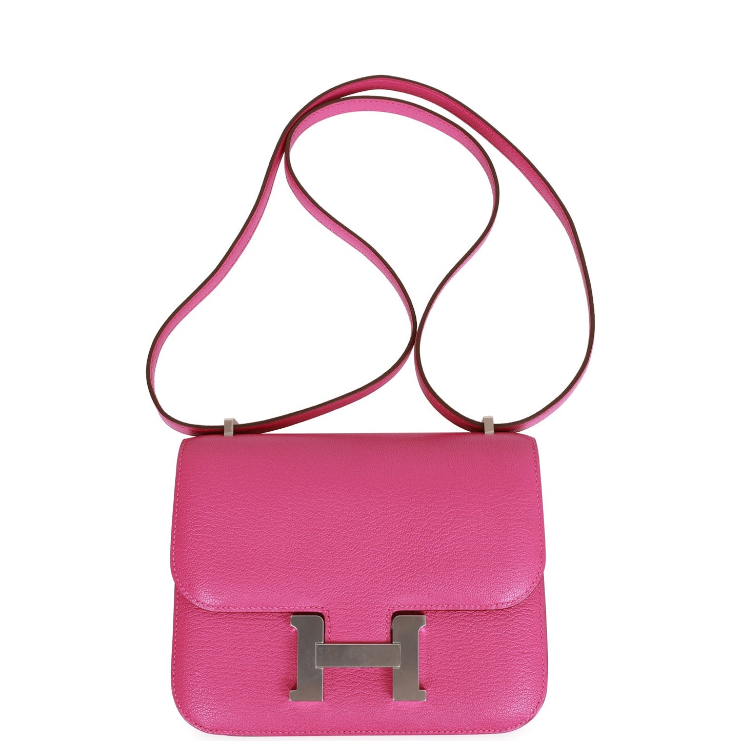 Luxury Hermes Constance 18 Magnolia Evercolor Palladium Hardware