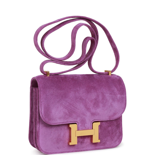 Luxury Hermes Constance 18 Violet Doblis Gold Hardware