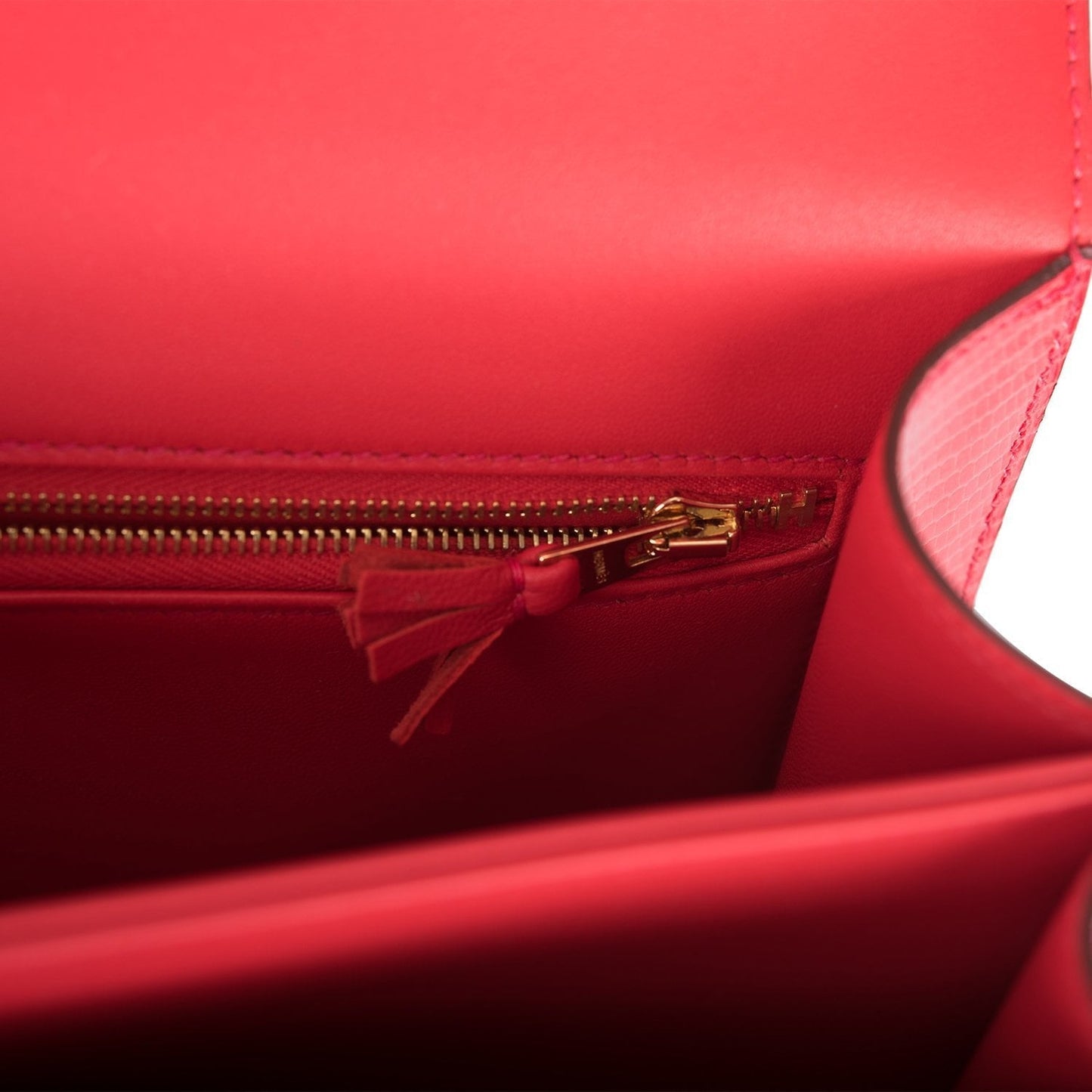 Luxury Hermes Constance 24 Rouge Exotique Lizard Niloticus Gold Hardware