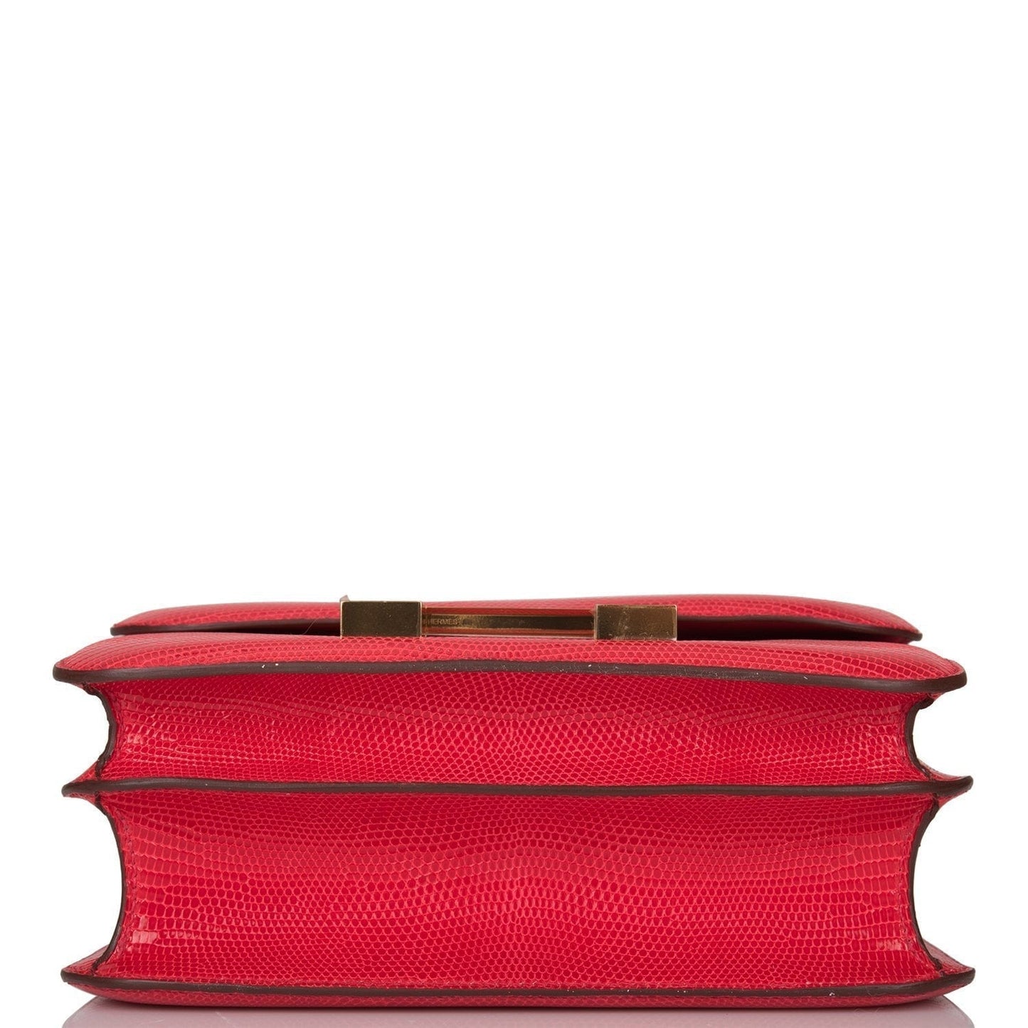 Luxury Hermes Constance 24 Rouge Exotique Lizard Niloticus Gold Hardware