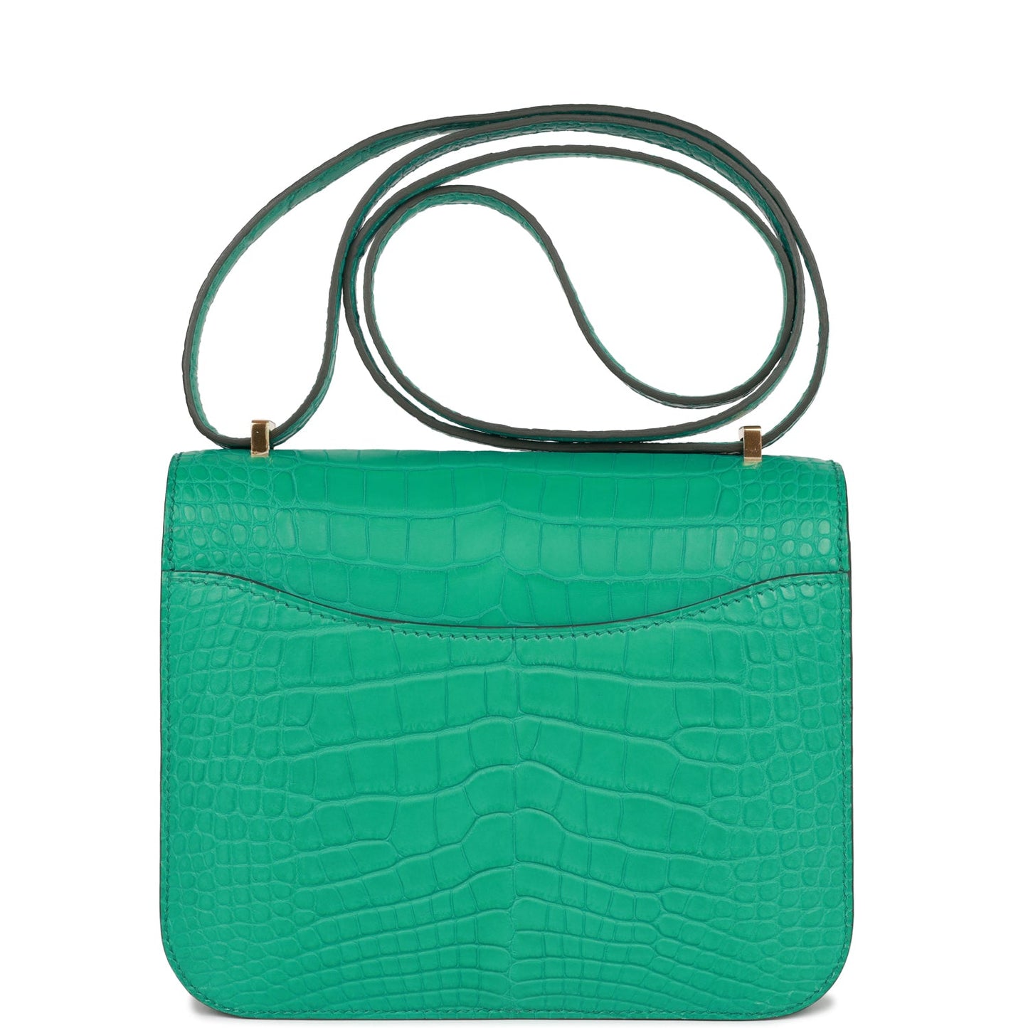 Luxury Hermes Constance 18 Vert Jade Matte Alligator Gold Hardware