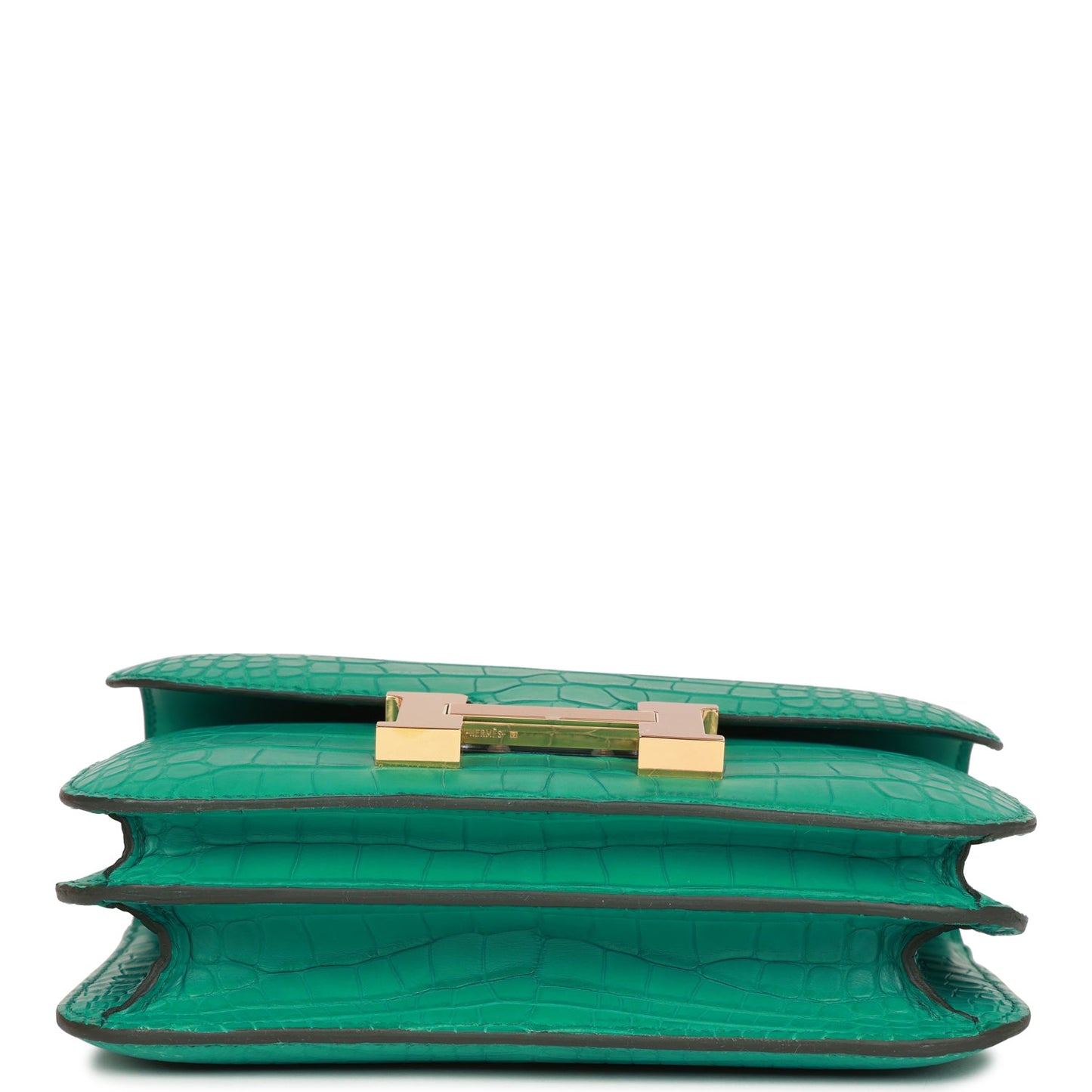 Luxury Hermes Constance 18 Vert Jade Matte Alligator Gold Hardware